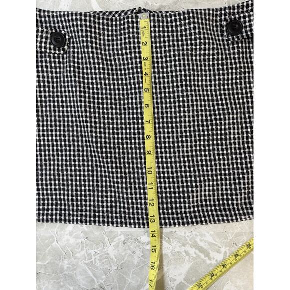 Y2K Vintage Houndstooth Black And White Mini Skirt M Collection Size 7 Buttons - Picture 8 of 10